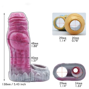 FRRK Flexible Fantasy Wearable Sleeves Male <b>Dildos</b> Cover Big Knot Hollow Penis Extender Flexible Cock Enlargement Sex Toys - Product Image 6