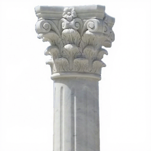 Colonna Rotonda in Marmo Bianco di <span class=keywords><strong>Carrara</strong></span> Incisa e Personalizzata, Stile Romano, di Tendenza, per Progetti di Ville e Hotel - Produzione Dougbuild - Product Image 1