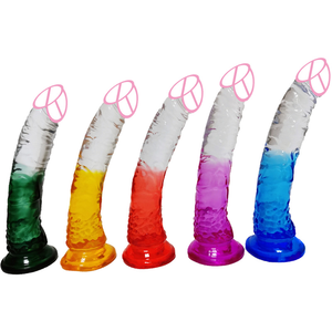 Fabrik Großhandel Bunte Regenbogen Weiches Gelee Echter Penis Dildo Weibliche Masturbation Sexspielzeug Erwachsene Produkte für Frauen Lesben Homosexuell - Product Image 1