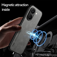 Étui élégant en cuir texturé de luxe pour Redmi Note 17/Note 17 Pro/17/17C, coque antichoc en TPU+PC avec adsorption magnétique puissante