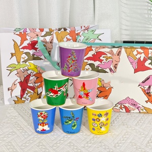 Simple Bone China Anti-Scalding Hand-Held Coffee Cup Disposable <b>Microwave</b> Dishwasher Safe Animal Pattern Gift Box for Back - Product Image 5