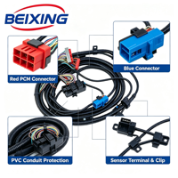 Faisceau de câblage autonome BeiXing A00073 avec gaine en PVC rouge/bleu pour moteurs PCM GM Vortec 5.3 6.0 LS – Câbles de commande personnalisés