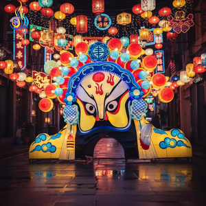 Figurines de lanternes mythologiques de l'opéra chinois, personnages culturels géants illuminés pour les festivals, les parcs à thème et les expositions patrimoniales - Product Image 4