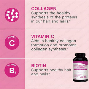 Cápsulas de Super Colágeno + Vitamina C Tipo 1 y 3 con Biotina y <span class=keywords><strong>Placenta</strong></span> de Oveja para el Apoyo de la Piel, Cabello, Uñas y Articulaciones, 180 Cápsulas - Product Image 5