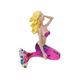 Figurine de sirène créative en résine époxy, style art populaire sculpté, pour décoration de bureau, jardin, cour et piscine - Product Image 5