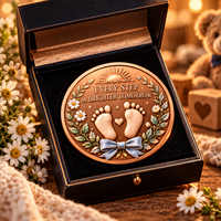 Pièce commémorative de collection en cuivre de 5 oz, peinte à l'ancienne, en relief 3D, pour les premiers pas de bébé, cadeau souvenir