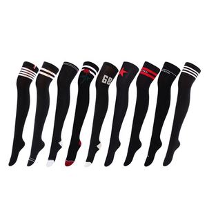 Autunno inverno nuovo stile pettinato cotone della ragazza calze lunghe a righe sopra il ginocchio coscia alta calze - Product Image 5