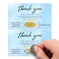 Impression de cartes à gratter personnalisées OEM, cartes de remerciement et de feedback, promotions, appréciation client, impression numérique sur carton