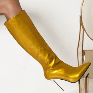 Botas de <span class=keywords><strong>Mujer</strong></span> Stiletto, Zapatos de Moda Otoño Invierno, Zapatos de Tacón Alto con Punta Puntiaguda, Botines con Cremallera Trasera, Talla Grande 43 - Product Image 6