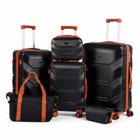 Prix d'usine en gros : Ensemble de bagages multifonctionnel de 6 pièces, comprenant valise de voyage à coque rigide, bagage à roulettes, sac à main et trousse de toilette