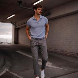 Fabricante de Prendas de Punto, Suéter Personalizado para Hombre, Estilo Old Money, <span class=keywords><strong>Polo</strong></span> de Punto Informal de Algodón de Lujo Premium para Hombre - Product Image 4