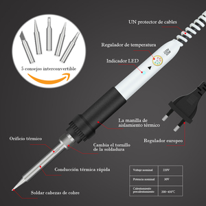 Kit de <span class=keywords><strong>fer</strong></span> à <span class=keywords><strong>souder</strong></span> électronique 60W, 220V, Kit de <span class=keywords><strong>fer</strong></span> à <span class=keywords><strong>souder</strong></span> à température réglable - Product Image 3