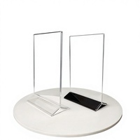 Porte-cartes de table en acrylique, support d'affichage double face, cadre de signalisation de bureau pour menus de restaurant, étiquettes de prix