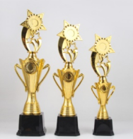2024 nouvelle arrivée conception cinq étoiles fleur trophée tasse 56 pouces haute qualité plaqué or trophée prix