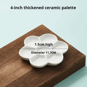Palette de <span class=keywords><strong>peinture</strong></span> en porcelaine en forme de fleur de 4/5/6/7/8 pouces, plateau aquarelle - Product Image 6
