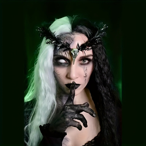 Diadema Gótica <span class=keywords><strong>de</strong></span> <span class=keywords><strong>Espinas</strong></span> con Colgante Frontal Duende Oscuro Halloween Accesorio Pelo Vintage Cosplay - Product Image 4