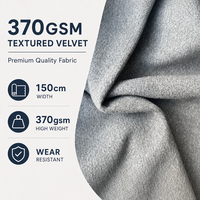 Tissu polaire bouclé tricoté 100 % polyester de qualité hôtelière 370 g/m² à poids moyen, résistant aux taches, matériau de rembourrage uni texturé