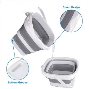 Cubo Plegable Cuadrado de Silicona y Plástico de 10L, Portátil y Ahorrador de Espacio, para Limpieza del Hogar, Cubo Plegable de 20 Litros - Product Image 4