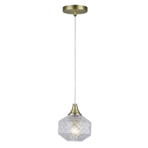 Nhỏ cắt thủy tinh ánh sáng mặt dây chuyền với Brass trần tán và rõ ràng kết cấu mô hình bóng cho căn hộ chiếu sáng nội thất trang trí nội thất - Product Image 1