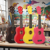 Factory Customized Wholesale Stringed Musical Instrument Colorful Children Mini 21 Inch Ukulele