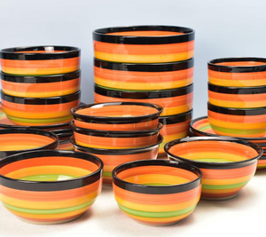 Custom Rainbow Hand-Painted Ceramic Bowls Polished Colorful Stoneware Bowl Salad Soup Rice Handpaint Hand Painted Bowls - Product Image 3