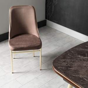 Table à manger ovale de luxe Rosse Marmaris, plateau en marbre, pieds en métal, design européen moderne, 6 personnes, stable, origine Turquie - Product Image 4