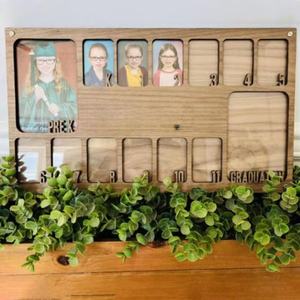 Creative wooden school year photo <b>frame</b> for children from preschool to <b>graduation</b>, a wooden photo <b>frame</b> to commemorate school - Product Image 1