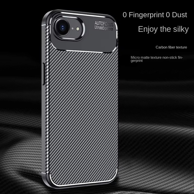 New Trendy Phone Cover for iPhone SE 4 Carbon Fiber Pattern Phone Case for iPhone SE4