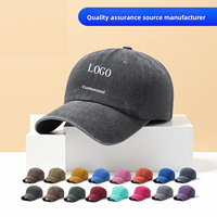 Topi Baseball 6 Panel Katun Retro Dicuci dengan Logo Bordir, Pinggiran Lebar, Tampilan Denim yang Terlihat Usang dan Serbaguna, Menyempurnakan Wajah, Murni