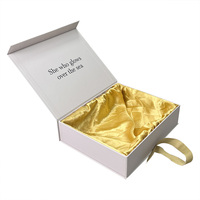 Boîtes de papier de cadeau de fermetures magnétiques de papier de fantaisie d'impression de logo avec le ruban pour le produit de soin de peau de beauté