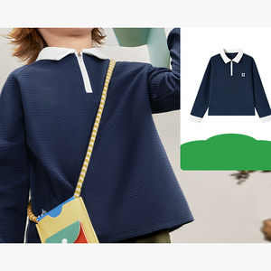 Nouveau style 2026 – T-shirt à manches longues pour enfants, style preppy, polo, sweat-shirt à revers pour garçons et filles, haut d'hiver - Product Image 3