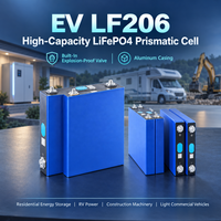 Sel Baterai LFP Prismatic Grade A LF206 3.2V 206Ah 4000 Siklus 663Wh Deep Cycle untuk Penyimpanan Energi Surya Rumah, RV, EV, DIY