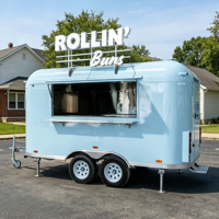 Remorque alimentaire entièrement équipée pour desserts, boissons, café, boulangerie mobile et cuisine pour la restauration de rue