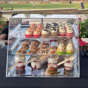Trung Quốc Nhà sản xuất tùy chỉnh OEM/ODM <span class=keywords><strong>Acrylic</strong></span> bánh mì Rack hiển thị 3 Tier Pastry bánh hộp hiển thị - Product Image 1