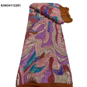 Đẹp Ăn Mặc In Hoa 100% Polyester Thêu Đính Cườm <span class=keywords><strong>Sequin</strong></span> Tulle Vải Ren - Product Image 4