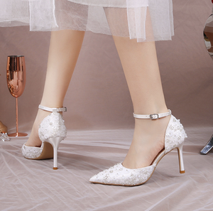 Zapatos de Dama, Sandalias Blancas con Pedrería, Tacones para Mujer - Product Image 6