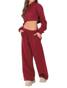 Heavyweight Cotton Custom Logo Women's Fleece Lined Sweatpants Wide Leg Baggy <strong>Pants</strong> Women Jogger <strong>Pants</strong> &amp; Trousers - Product Image 6