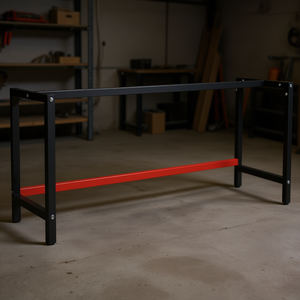 Cadre de banc de travail en métal noir mat et rouge mat 70,9 x 22,4 x 31,1, cadres de meubles industriels durables - Product Image 2