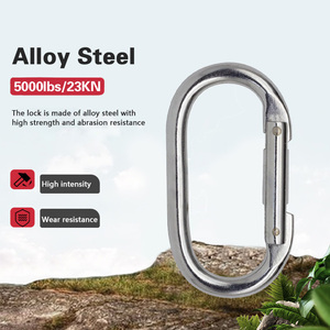 Hiệu Quả Và Độ Bền Cao Jensan 23kn Thép Hình Bầu Dục Carabiner Móc Clip Với Khóa Cho Khai Thác Mỏ Đáp ứng EN362-2004 - Product Image 5