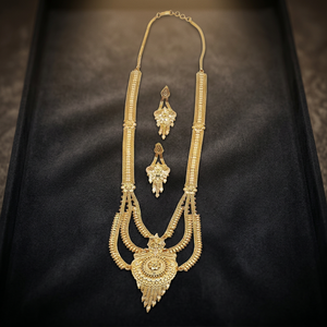 Vente de gros Bijoux fantaisie 14K 18K 24K plaqué or formant ensemble de bijoux longs, bijoux longs traditionnels, bijoux en laiton plaqué or. - Product Image 2