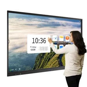 Bảng thông minh tương tác màn hình phẳng LCD màn hình cảm ứng hồng ngoại cho doanh nghiệp 65 75 86 inch 4K bảng trắng tương tác 20 điểm