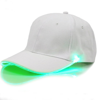 Hip Pop Led Bianco Luminoso Cappello di New Fibra Ottica Visiera di Sun del Berretto Da Baseball Del Cappello Del Sole