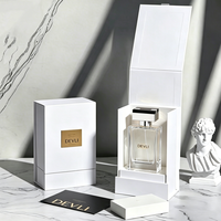 Fabricant de flacons de parfum rectangulaires en verre sur mesure, vides, unisexes, avec pulvérisateur à pompe, transparents, impression sérigraphique