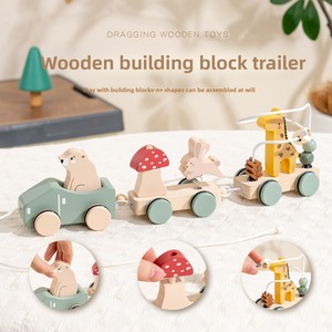 Porteur transfrontalier en <span class=keywords><strong>bois</strong></span> éducatif pour bébés - Capacité de charge 10 kg - Cadeau pour nourrissons de 0 à 12 mois - Product Image 2