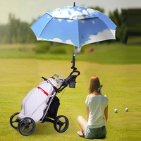 Soporte para Paraguas de Golf de Doble Capa Ajustable, Precio al por Mayor, con Marco de Fibra de Vidrio, Resistente al Viento e Impermeable, para Carrito de Golf