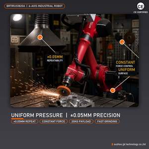 Bras de robot industriel 6 axes, charge utile 20 kg, portée 1850 mm, pour meulage et polissage haute vitesse, répétabilité de surface 0,05 mm, électromécanique - Product Image 4