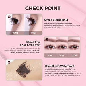 Mascara 3D à fibres tubulaires pour extensions de cils, sans logo, unique, sûr, waterproof, bio, volume intense, végétalien, effet lifting des cils, marque privée - Product Image 4