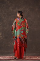 Achetez un kaftan imprimé avec robe intérieure pour femmes, vêtements de resort brodés, tenue bohème pour les fêtes, tenue ethnique élégante