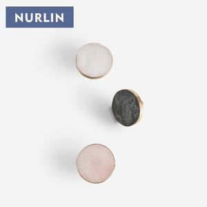 NURLIN Natur kristall Knopf beschichtung Gold Messing Verzierung Weiß Rosa Kristall Möbel Schrank Schrank Griff Erz Wand - Product Image 2