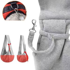 Tas hewan peliharaan dengan saku, tas selempang anjing kucing kecil klasik untuk wanita dan pria berjalan dengan anak anjing kucing - Product Image 6